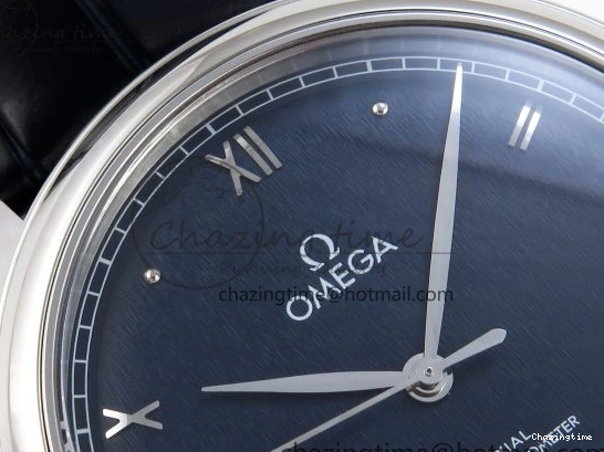 0208 Soft De Ville Date SS MKF 1:1 Best Edition Blue Dial Roman Marker on Black Leather Strap A 7745